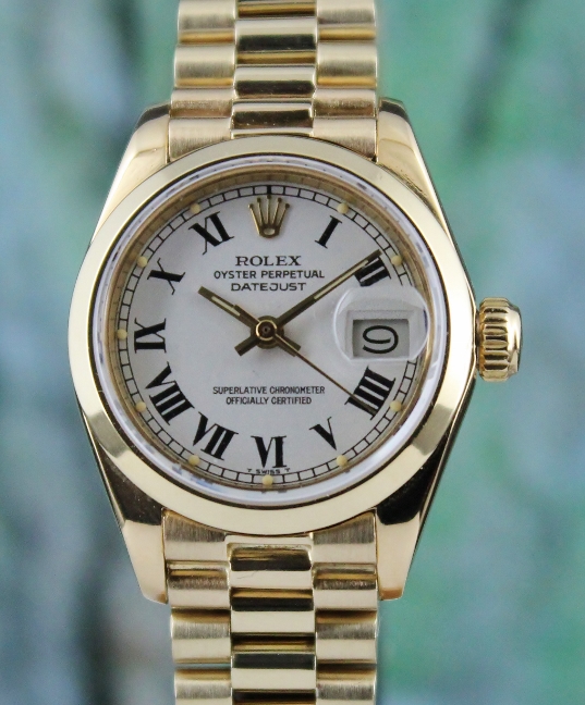 (image for) A ROLEX 18K YELLOW GOLD OYSTER PERPETUAL DATEJUST - 6916 / CERT